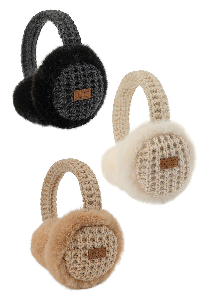 Women's Heather Knitted Faux Fur Earmuff by BURACQ