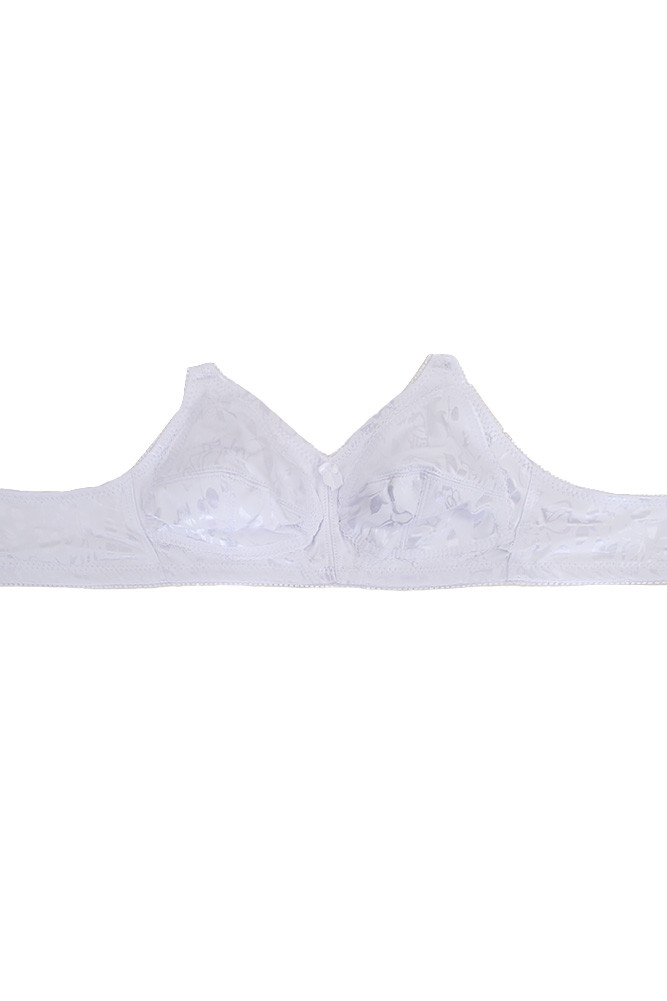 Women's Full Size Three Hook No Wire Bra in White