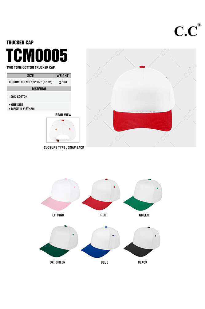 Women's Two-Tone Cotton Trucker Cap by BURACQ
