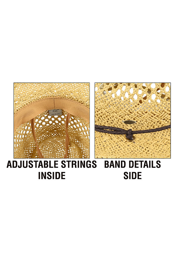 Women's Paper Weave Cowboy Hat with Turquoise — cowboy hat photo 3