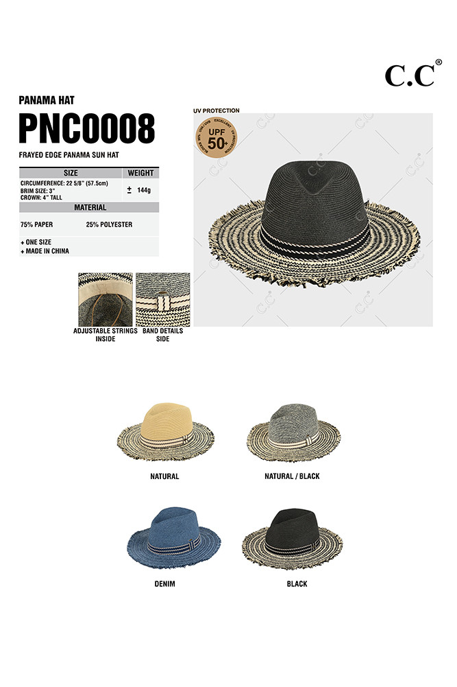 Women's Frayed Edge Panama Sun Hat — sun hat photo 2