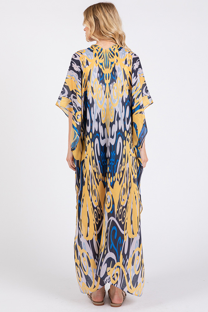 Women's Boho Style Print Open Front Long Summer Kimono — kimono photo 4