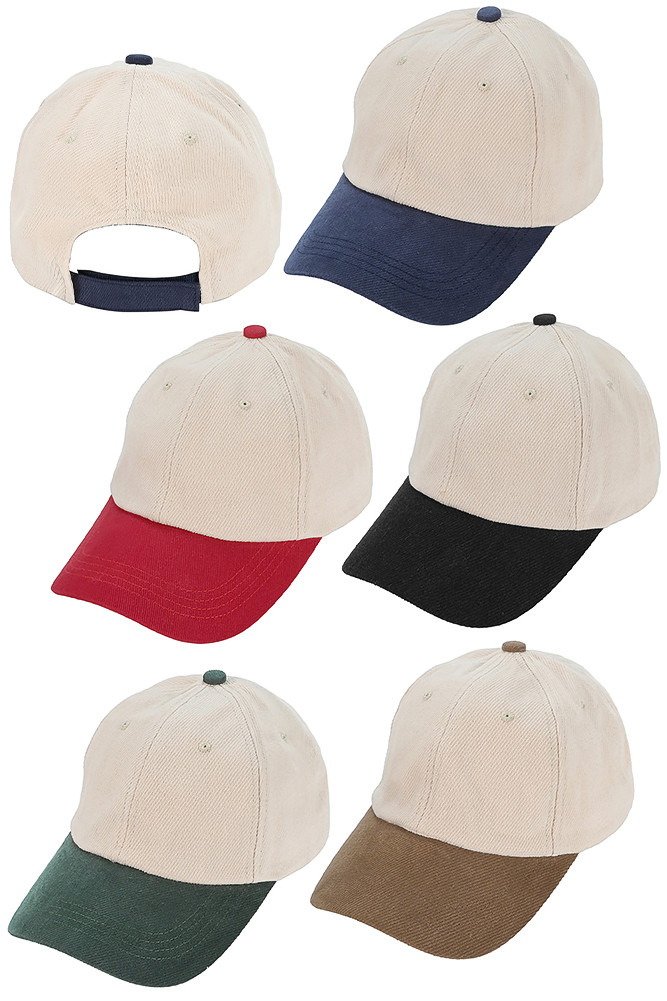 Women's Two-Tone Brushed Cotton Twill Baseball Cap by BURACQ