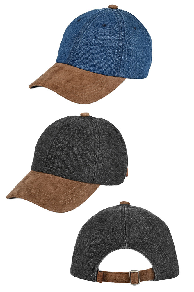 Women's Two-Tone Cotton Twill Denim Baseball Cap by BURACQ