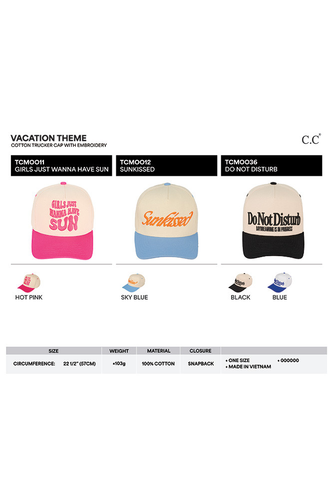 Girls Just Wanna Have Sun Cotton Baseball Cap for Women — baseball cap photo 4