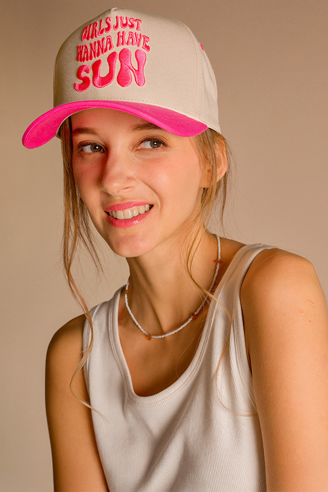 Girls Just Wanna Have Sun Cotton Baseball Cap for Women for kids by BURACQ
