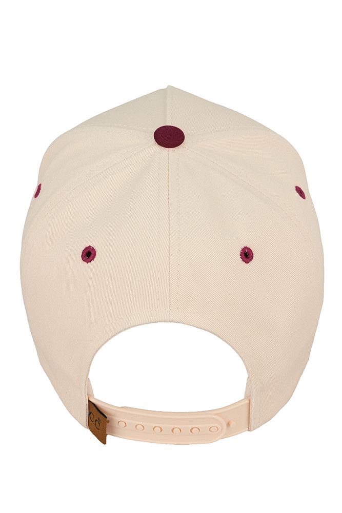 Women's Drunken Embroidered Two-Tone Trucker Cap in Burgundy