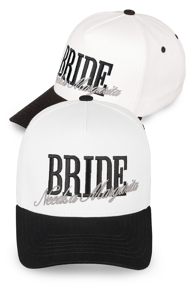 Women's Bride Needs a Margarita Two-Tone Trucker Cap in Black by BURACQ