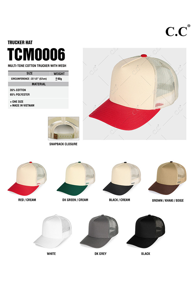 Women's Multi Color Cotton Mesh Snapback Trucker Cap — trucker hat photo 2