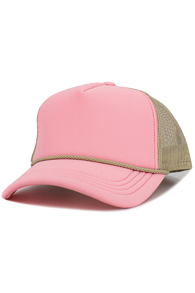 Women's Two-Tone Foam Rope String Trim Trucker Hat — trucker hat photo 7