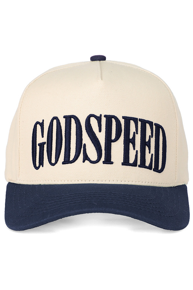 Women's Godspeed Letter Embroidery Trucker Cap in Navy