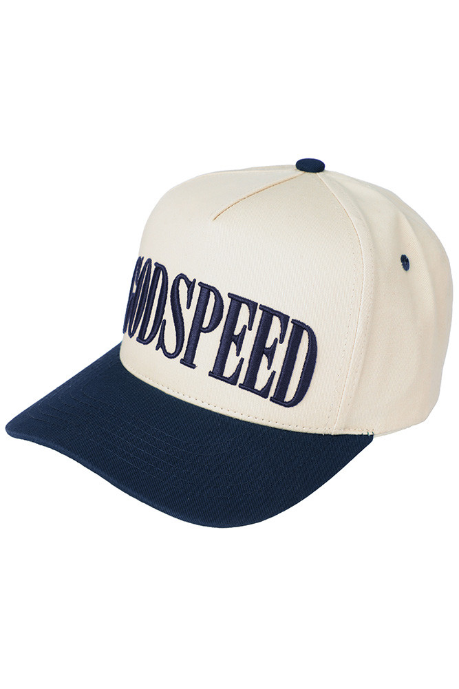 Women's Godspeed Letter Embroidery Trucker Cap in Navy