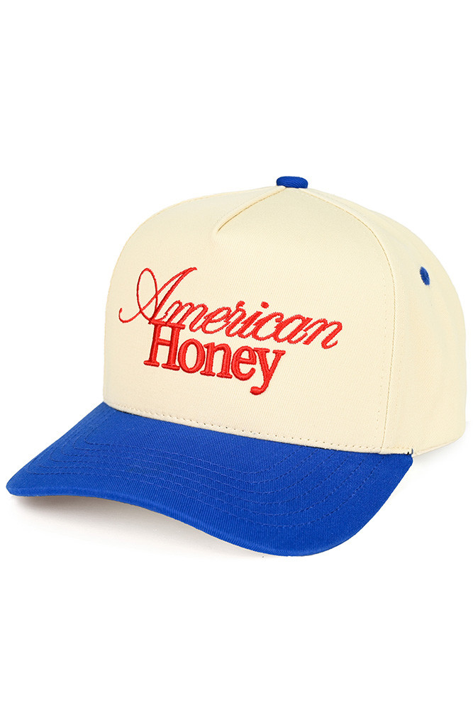 Women's American Honey Letter Embroidered Trucker Hat in Blue