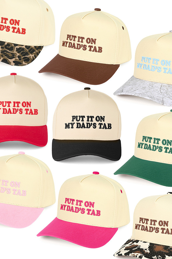 Put It on My Dad's Tab Letter Trucker Hat for Dads by BURACQ