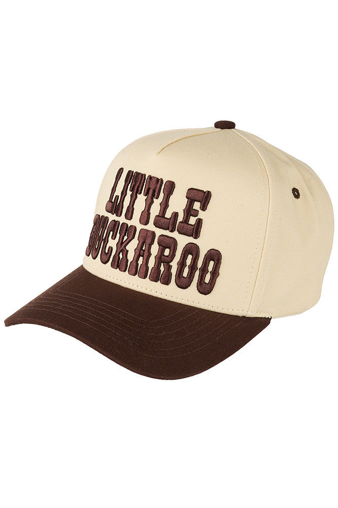 Little Buckaroo Embroidered Kids Snapback Cap in Brown