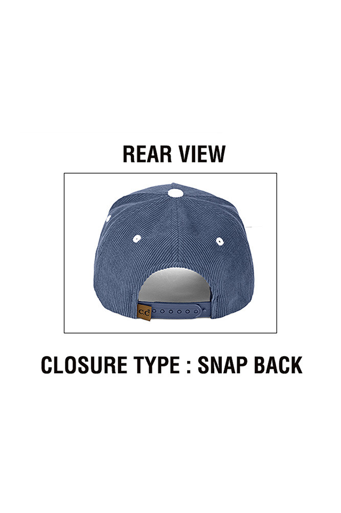 Women's Solid Corduroy Snapback Trucker Cap with Rope — trucker hat photo 2