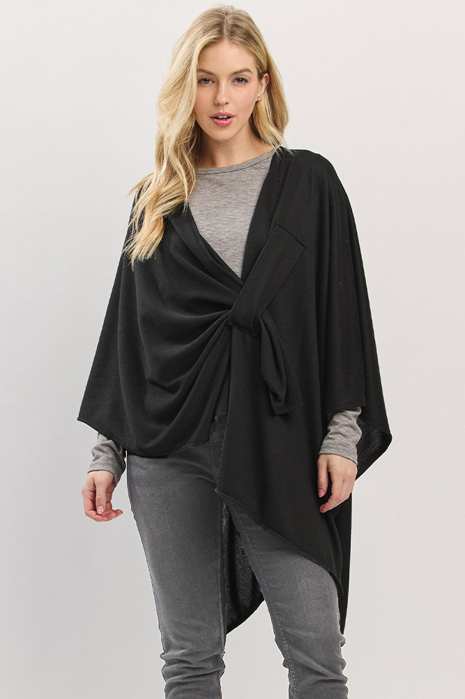Women's Solid Pull Through Fashionable Wrap Kimono by BURACQ
