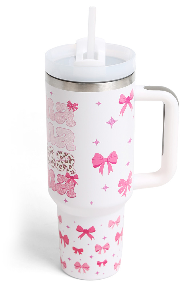 Mama Letter with Bows 40 oz Tumbler with Handle — tumbler photo 2