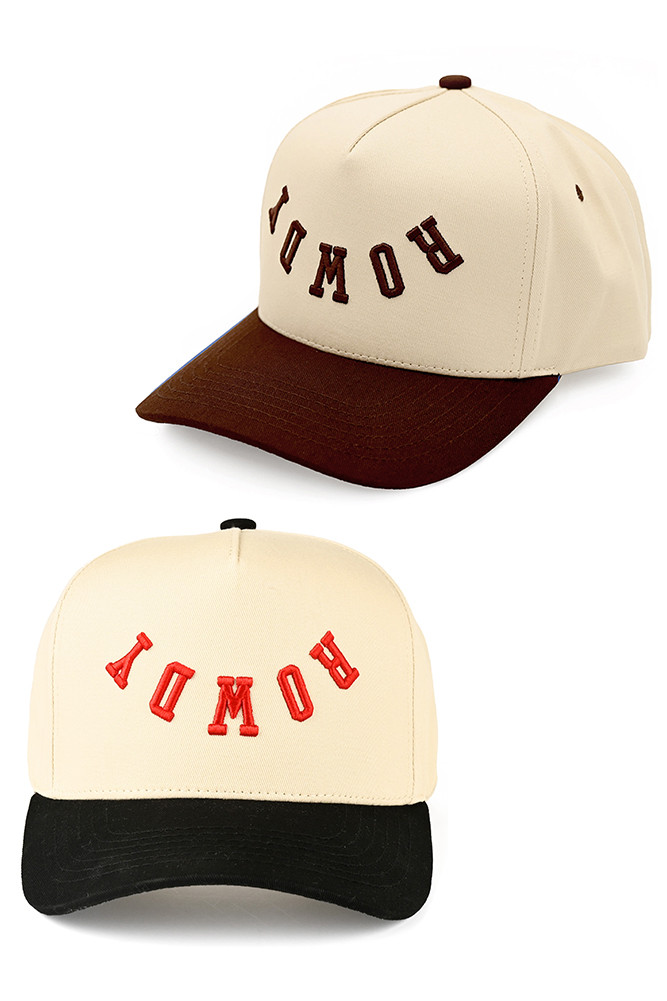Women's Rowdy Letter Embroidered Two-Tone Trucker Cap by BURACQ