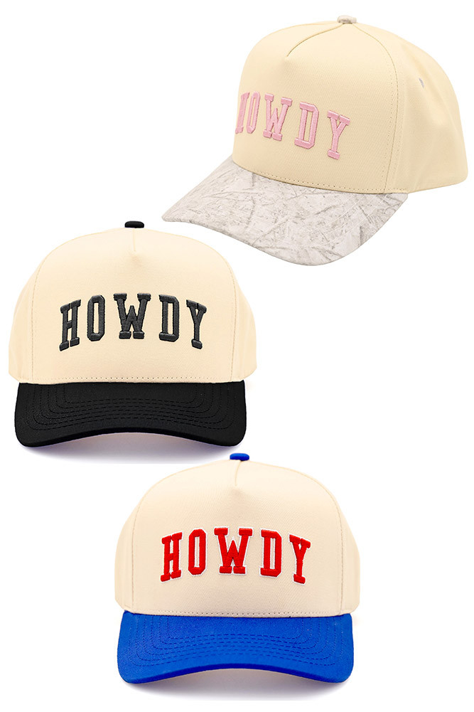 Women's Howdy Letter Embroidered Two-Tone Trucker Cap by BURACQ