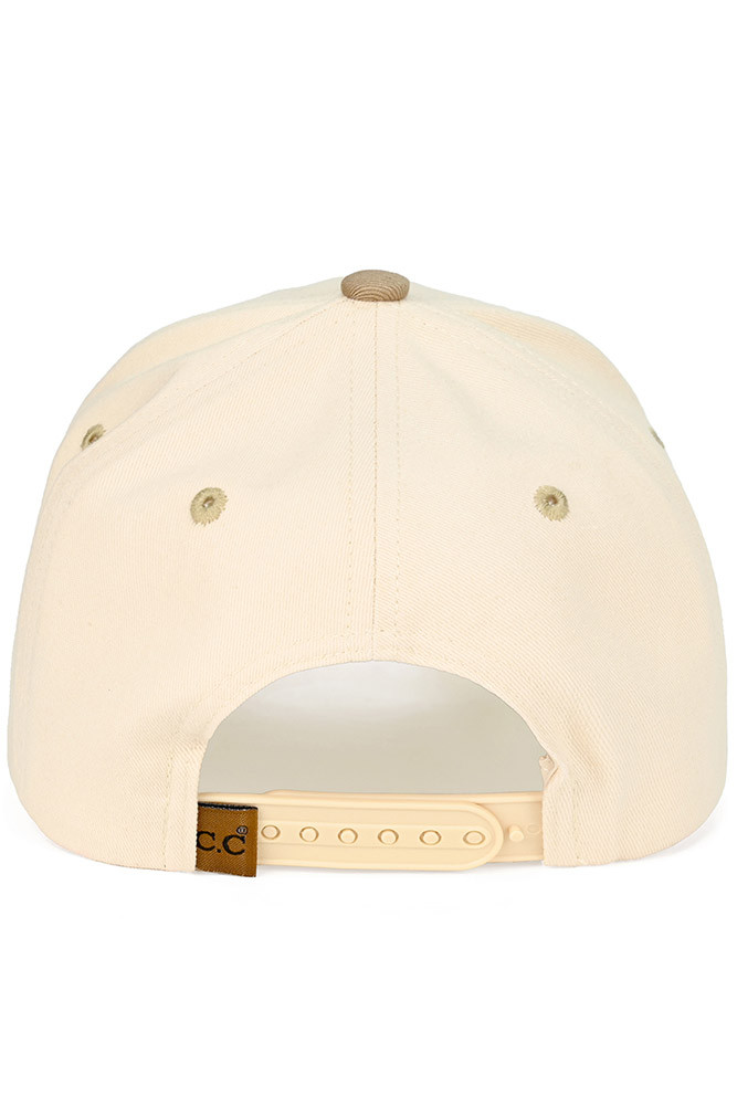 Women's Mommin Letter Two-Tone Trucker Cap in Beige