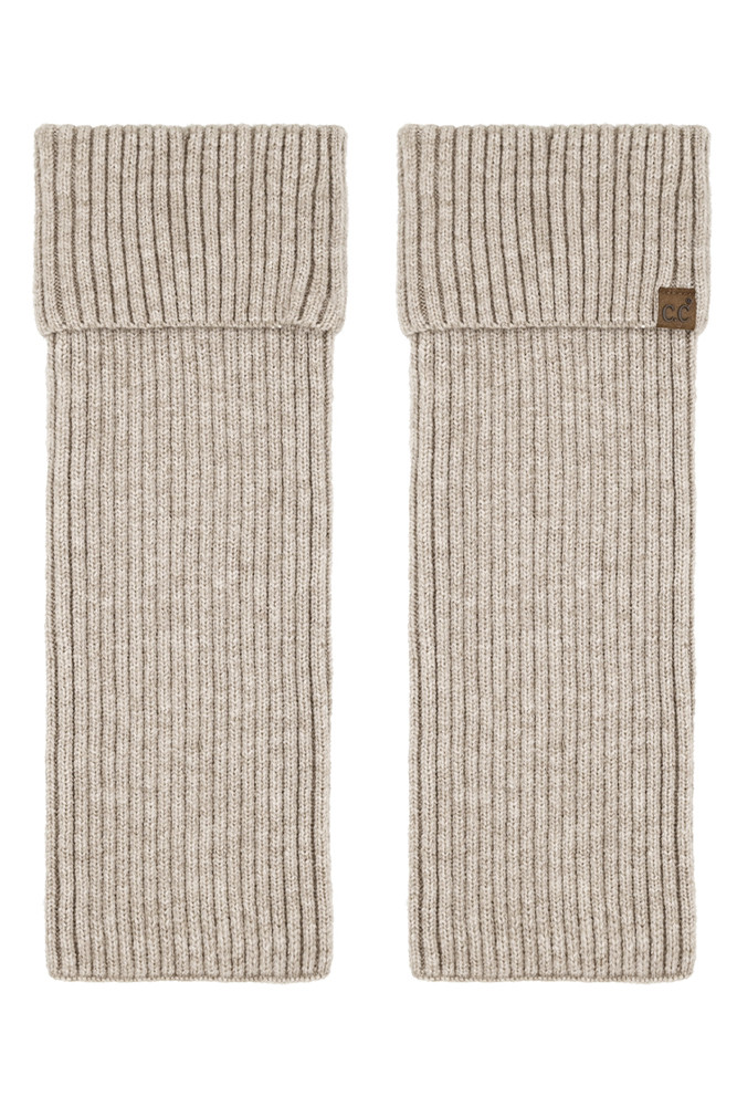 Women's Solid Vertical Rib Pattern Knit Leg Warmers by BURACQ