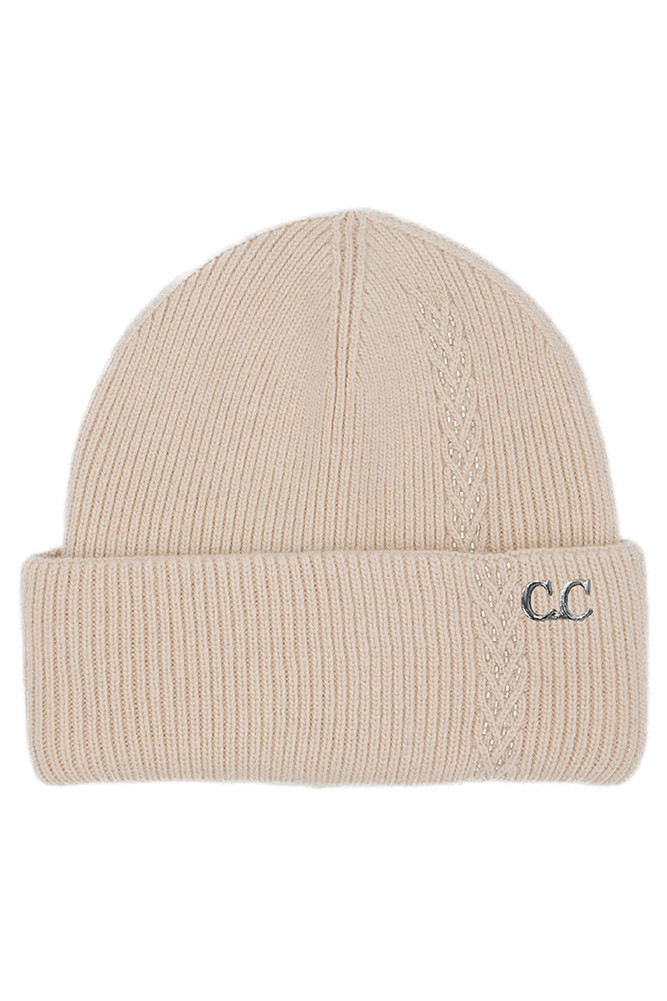 Women's Bead Embellishments Angora Cuff Beanie by BURACQ