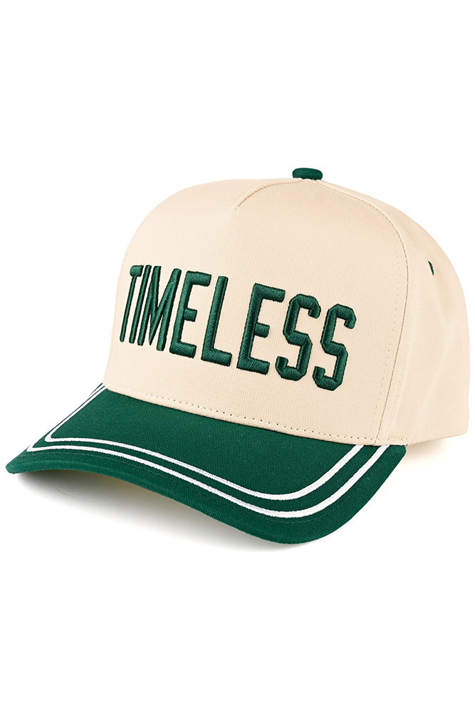 Women's Timeless Letter Two-Tone Trucker Snapback Cap in Dark Green