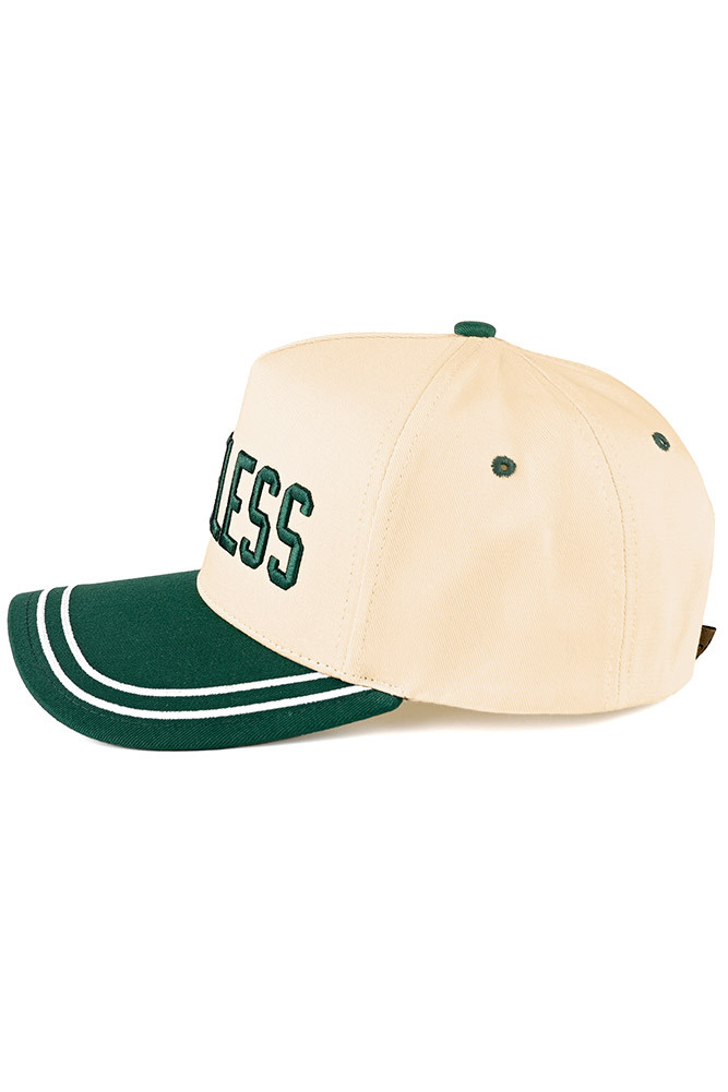 Women's Timeless Letter Two-Tone Trucker Snapback Cap in Dark Green