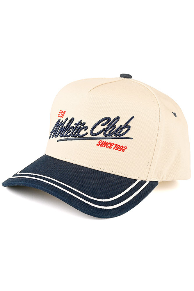 Women's Athletic Club Letter Two-Tone Trucker Cap in Navy