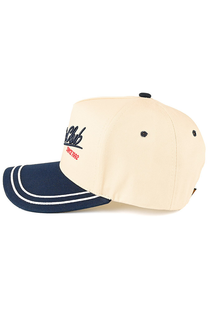 Women's Athletic Club Letter Two-Tone Trucker Cap in Navy