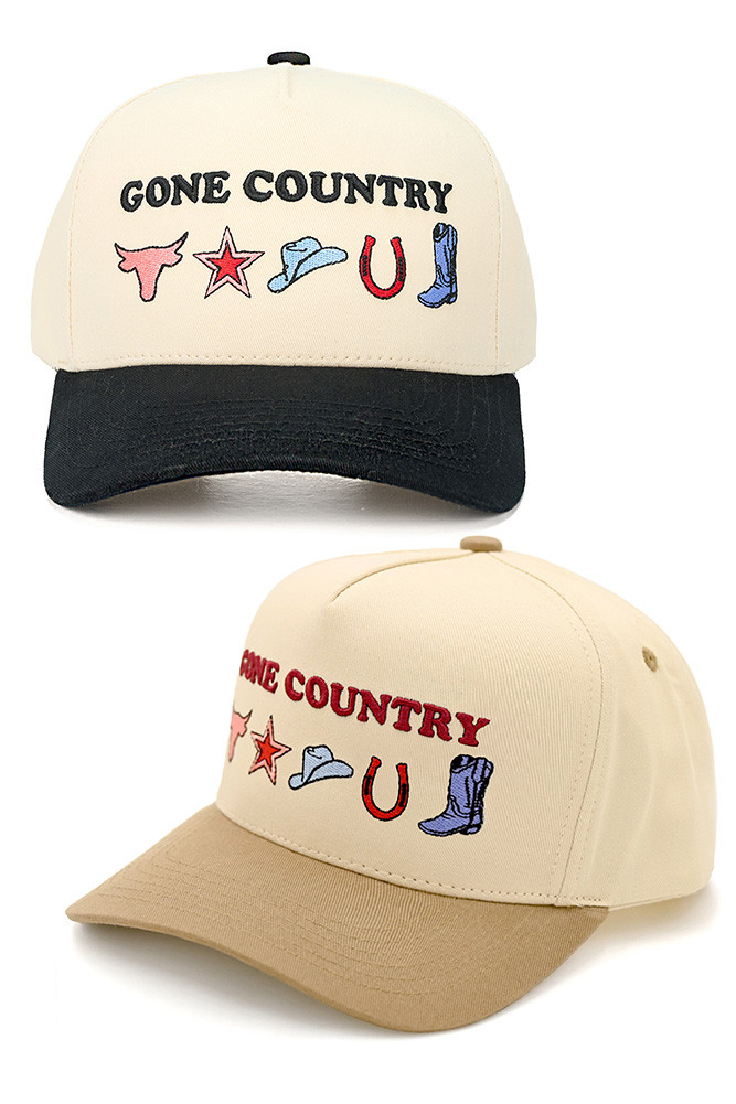 Women's Gone Country Western Symbols Trucker Cap by BURACQ