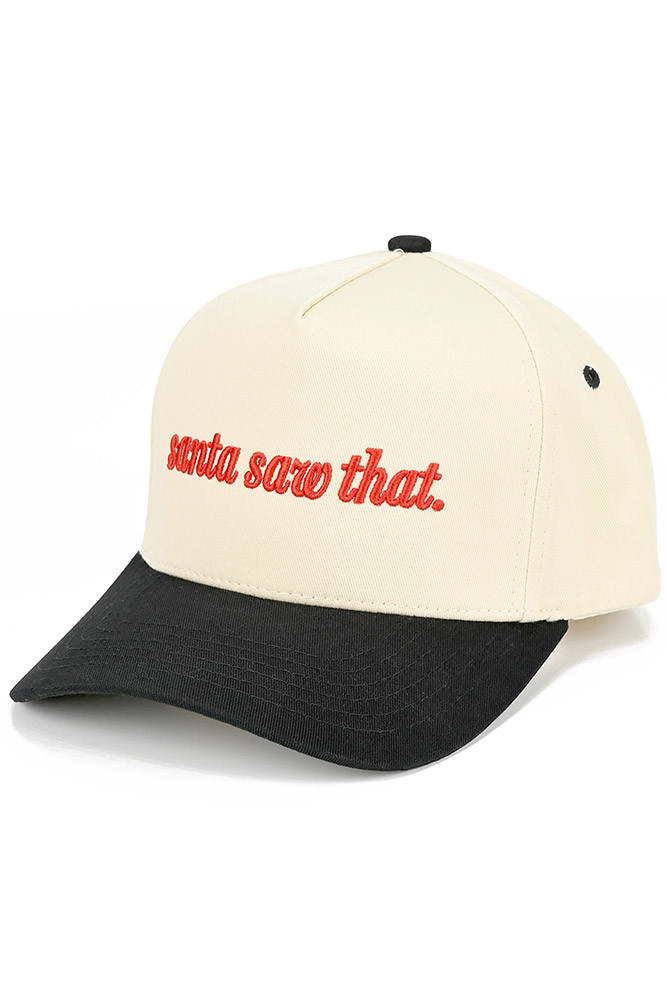 Women's Santa Saw That Letter Trucker Cap in Black