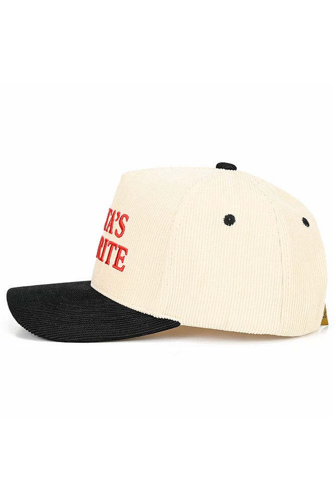 Women's Santas Favorite Letter Embroidered Trucker Cap in Black