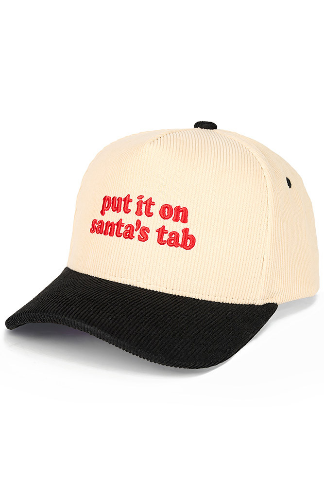 Women's Put It on Santas Tap Letter Trucker Cap in Black