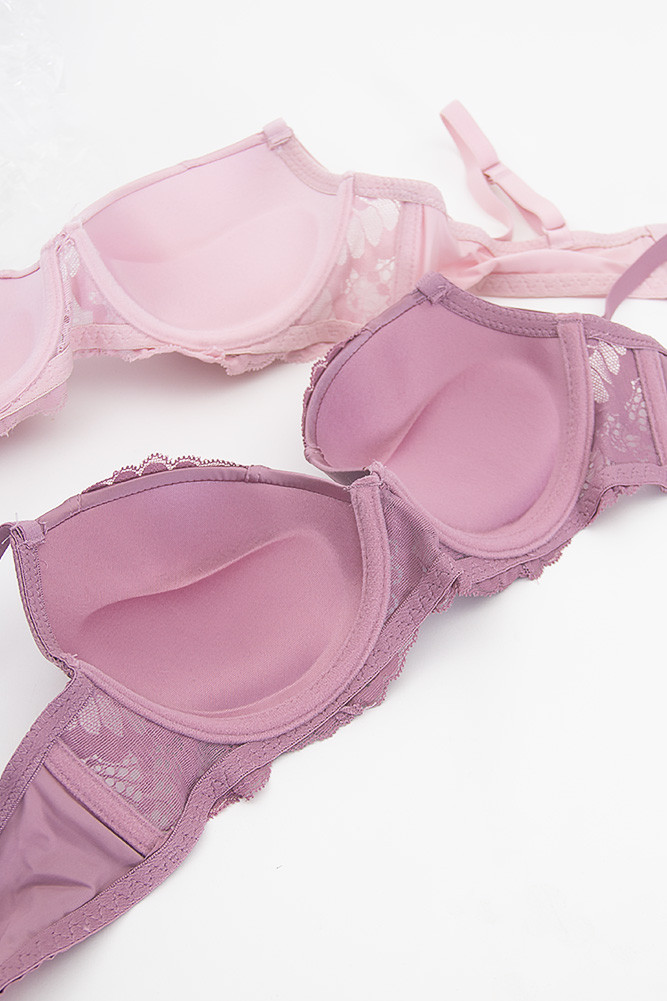 Women's Lace Trim Satin Full Cup Bra — bra photo 5