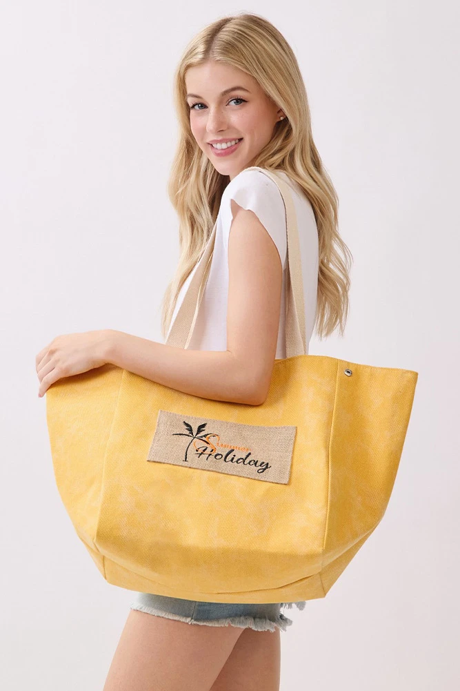 Women's Shoulder & Bucket Style Summer Holiday Canvas Bag in Holiday by BURACQ