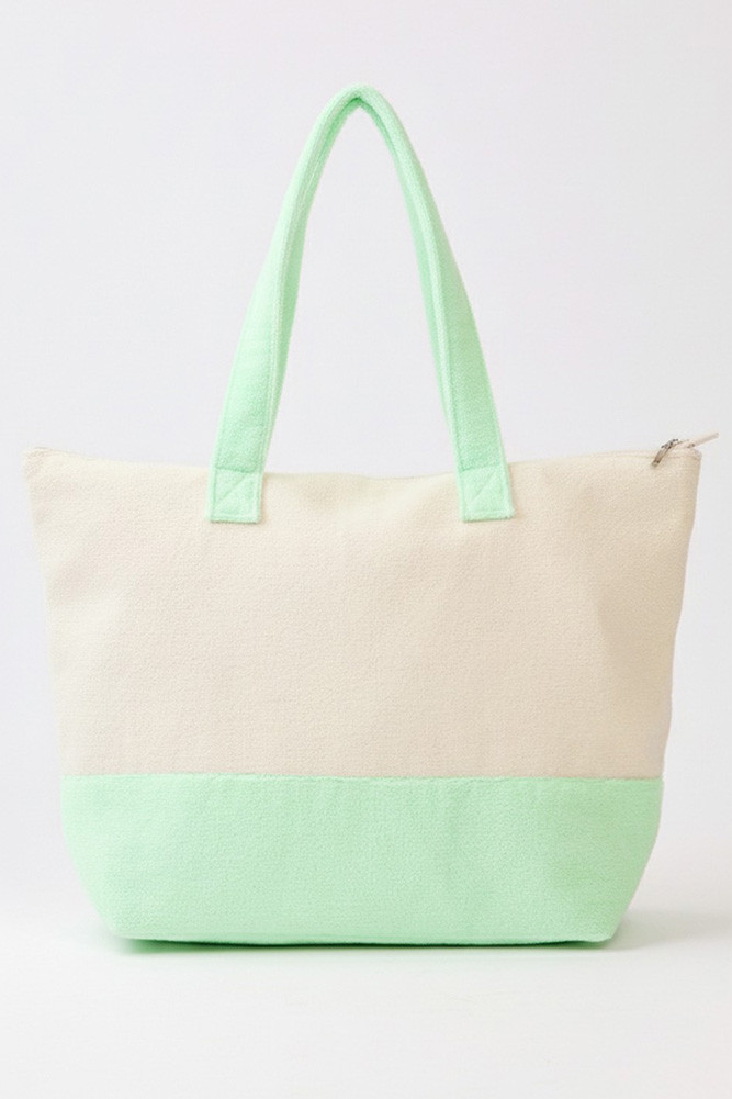 Women's Sips About to Go Down Letter Terry Tote Bag — tote bag photo 2