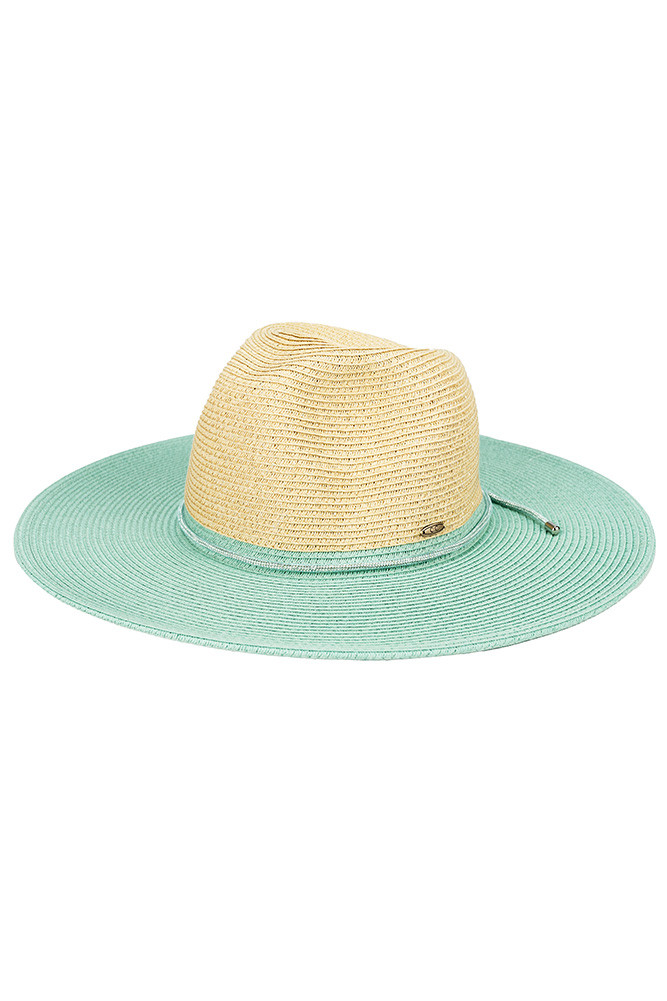 Women's Two-Tone Panama Sun Hat with Band — sun hat photo 4