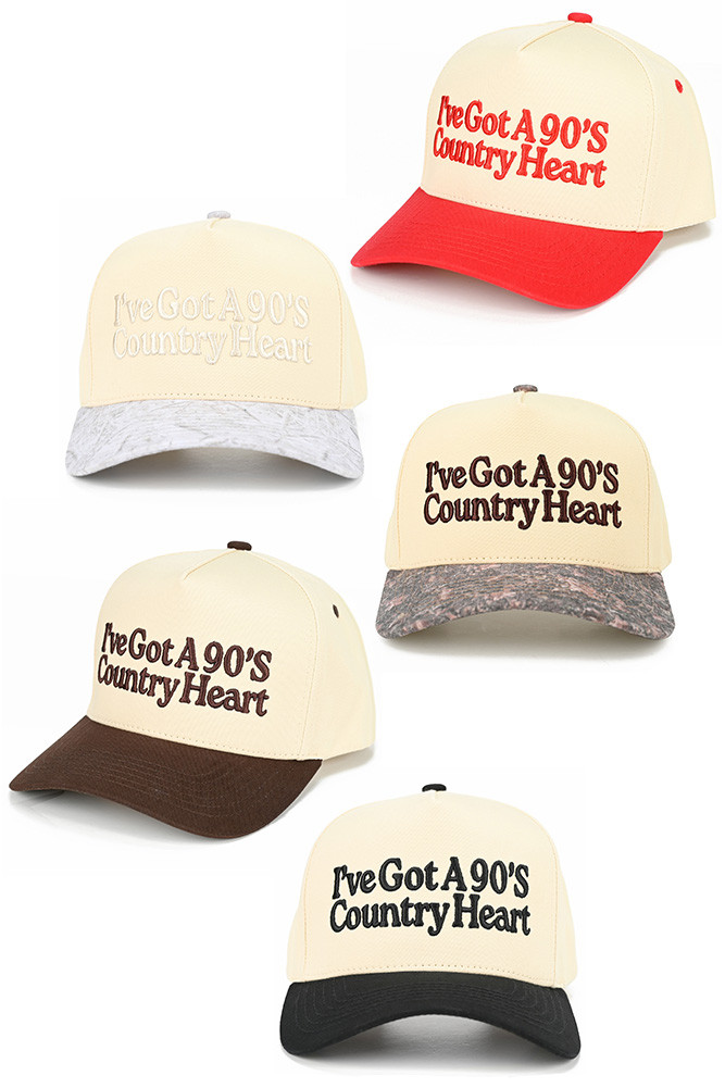 Women's I've Got a 90's Country Heart Two-Tone Trucker Hat by BURACQ