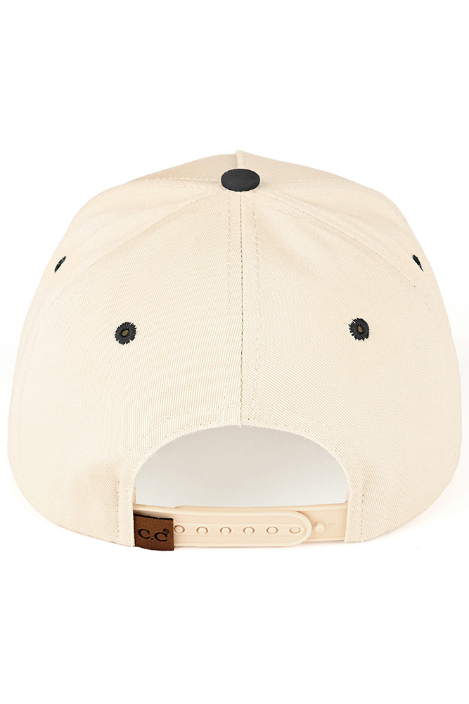 Women's Los Angeles Embroidered Letter Two-Tone Trucker Hat in Black