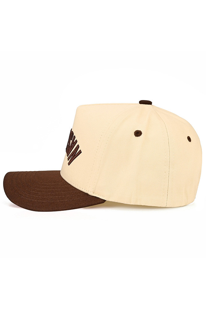 Women's Nashville Embroidered Letter Two-Tone Trucker Hat in Brown