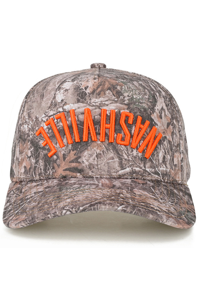 Women's Nashville Embroidered Letter Two-Tone Trucker Hat — trucker hat photo 5