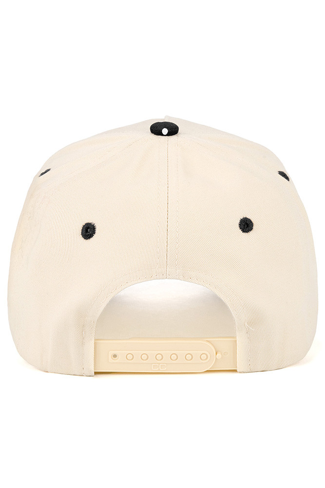 Women's Small Polka Dot Pattern Print Brim Two-Tone Trucker Hat in Black