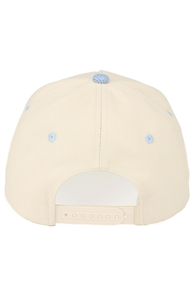 Women's Nautical Theme Print on Brim Two-Tone Trucker Hat in Blue