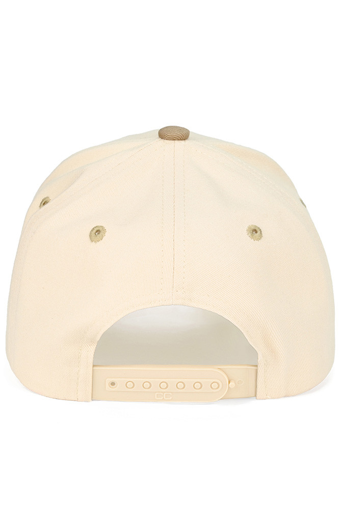 Girl Dad Letter Embroidered on Two-Tone Trucker Hat for Dads in Beige