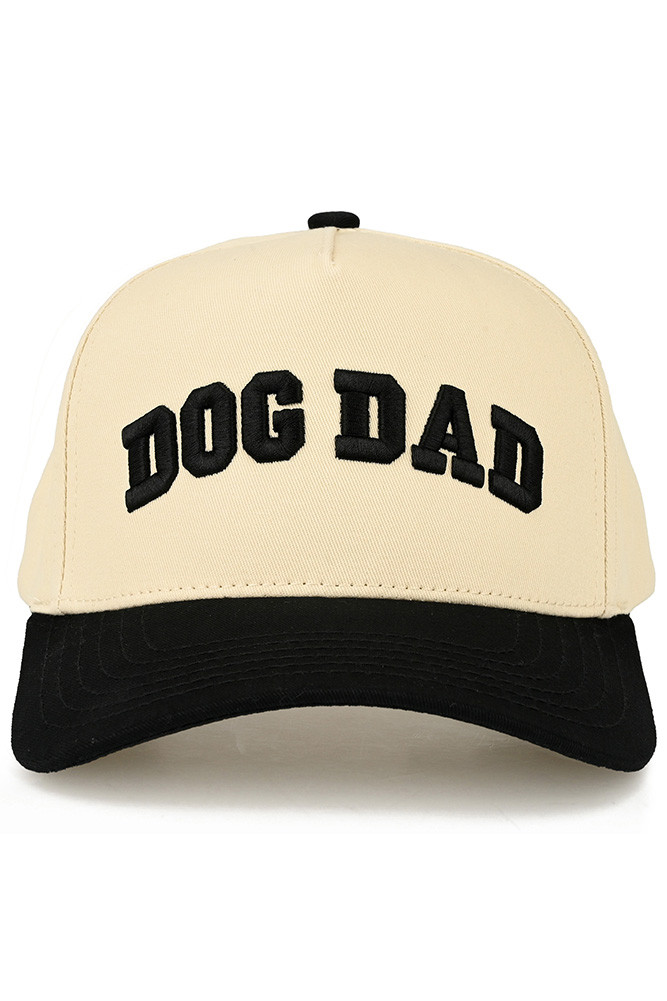 Dog Dad Letter Embroidered on Two-Tone Trucker Hat for Dads in Black