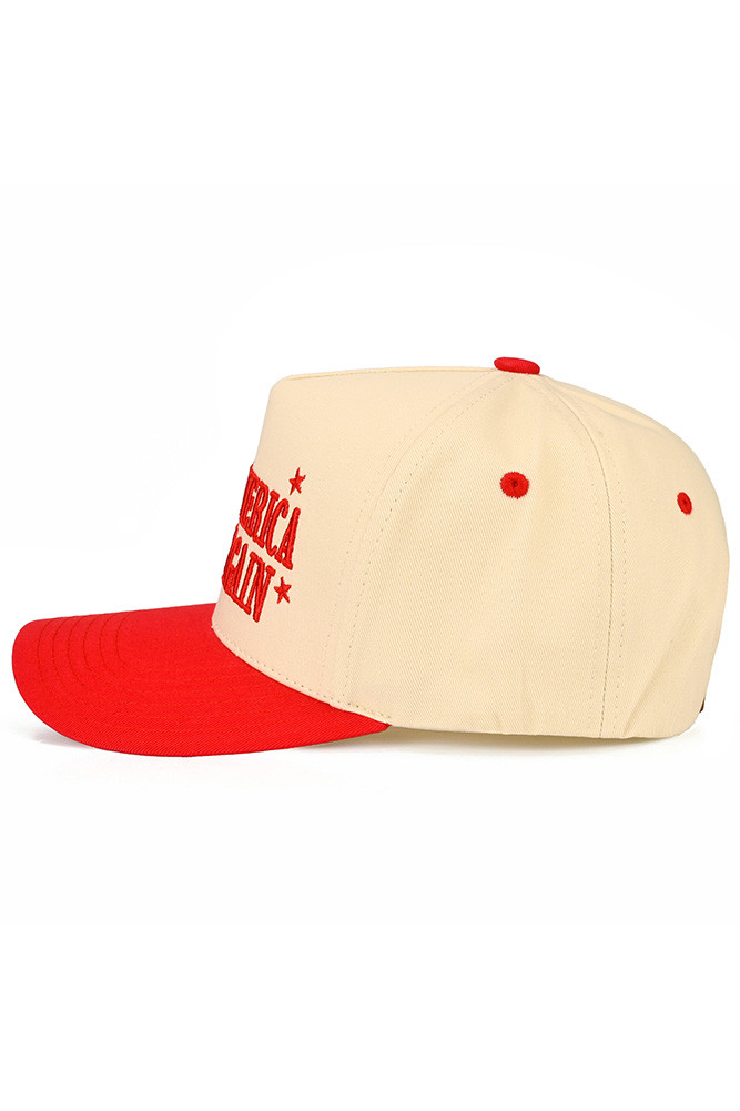Women's Make America Party Again Letter on Two-Tone Trucker Hat in Red