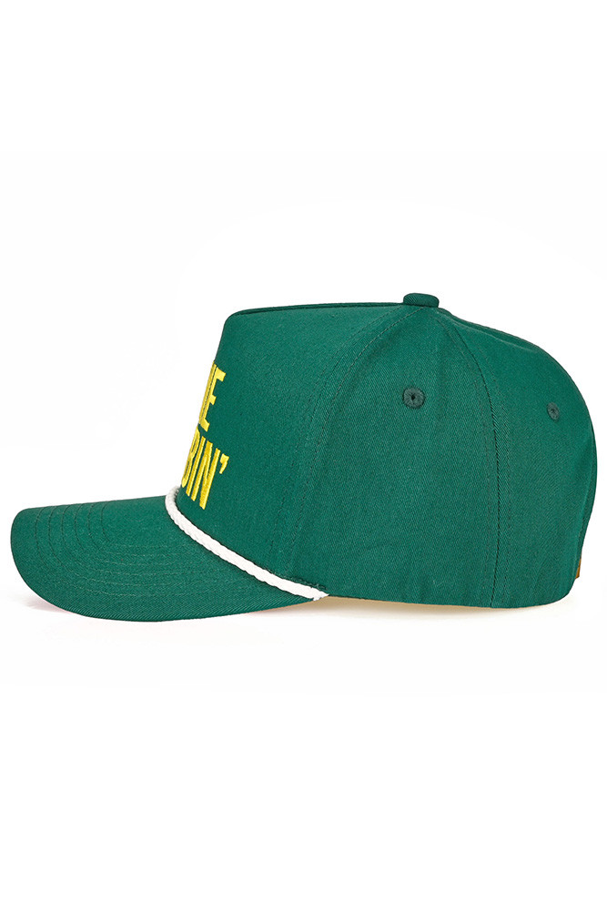 Women's Gone Clubbin' Letter with Rope on Two-Tone Trucker Hat in Dark Green White