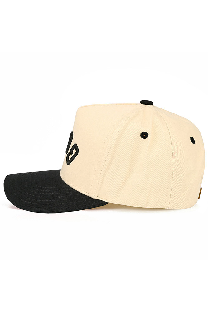 Women's Golf Letter Embroidered on Two-Tone Trucker Hat in Black
